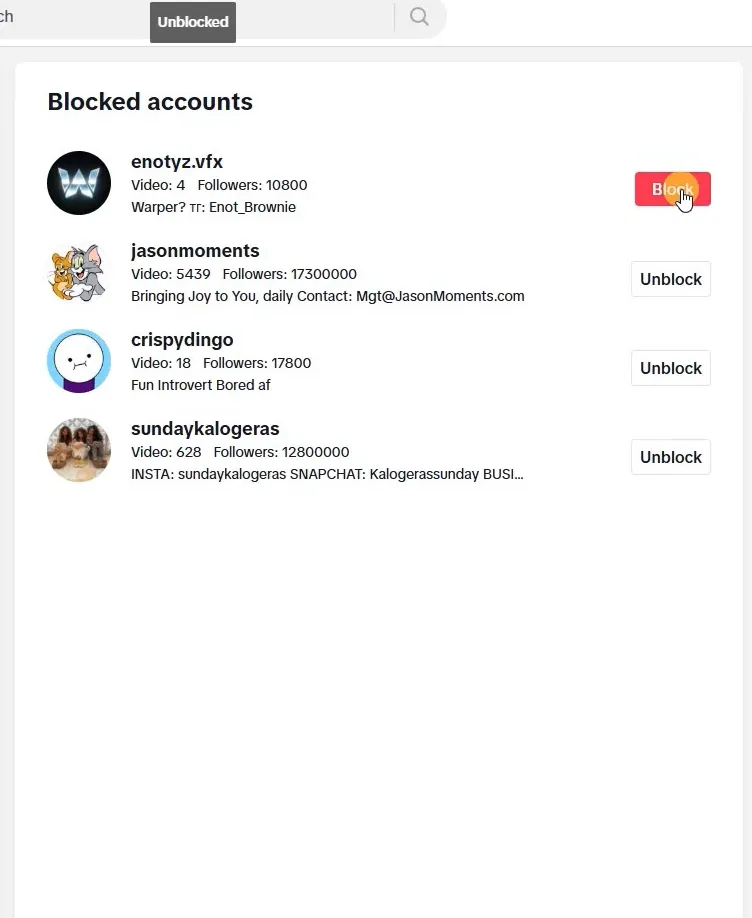 How to Unblock Someone on TikTok from DesktopPC